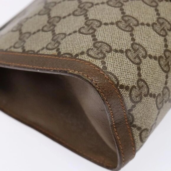 GUCCI GG Supreme Web Sherry Line Clutch Bag PVC Beige Gold 89 01 033 Auth 139749 - Picture 5 of 16